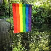 In the Breeze Rainbow Garden Flag 3612 View 2