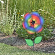 In the Breeze 12" Rainbow Stripe Flower with Leaves 2792 View 2