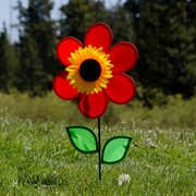 In the Breeze 12" Red Sunflower with Leaves 2774 View 2