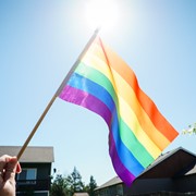 In the Breeze Printed Rainbow 12x18 Hand-Held Flag (12 PC) 3689 View 2