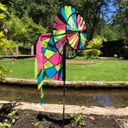 In the Breeze Neon Colorblock Spinner Wheels with Garden Flag & Tails 2730 View 2