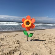 In the Breeze 12" Orange Sunflower 2704 View 2