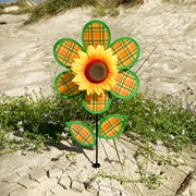In the Breeze 12" Plaid Sunflower with Leaves 2659 View 2