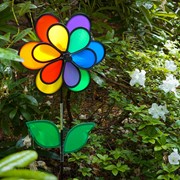 In the Breeze 14" Rainbow Double Flower with Leaves 2654 View 2