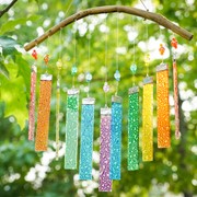 In the Breeze Rainbow Textured Glass Mobile Wind Chime 7025 View 2