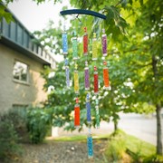 In the Breeze Rainbow Textured Tiered Glass Mobile Wind Chime 7026 View 2