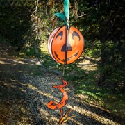 In the Breeze Pumpkin with Hat Hanging Ball Spinner 2497 View 2