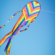 In the Breeze 22" Rainbow Stripe Dancing Dragon Kite 3350 View 2