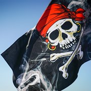 In the Breeze Smokin' Pirate Printed 3x5 Double Sided Grommet Flag 3713 View 2