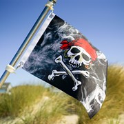 In the Breeze Smokin' Pirate Printed 12"x18" Double Sided Grommet Flag 3714 View 2