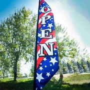 In the Breeze 8' Heavy Duty Open Stars & Stripes Double Sided Feather Banner 4547 View 2