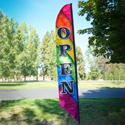 In the Breeze 8' Heavy Duty Open Double-Sided Feather Banner 4546 View 2