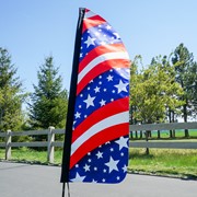 In the Breeze 4' Heavy Duty Stars & Stripes Double Sided Feather Banner 4551 View 2