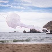 In the Breeze 40-inch White Iridescent Jellyfish 3D Windsock 5256 View 2