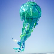 In the Breeze 40" Teal Iridescent Jellyfish 3D Windsock 5257 View 2
