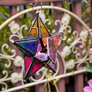 In the Breeze Rainbow 5-Point Star Hanging Tealight Lantern 9216 View 2