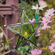 In the Breeze Green 5-Point Star Hanging Tealight Lantern 9218 View 2