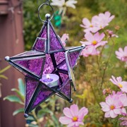 In the Breeze Purple 5-Point Star Hanging Tealight Lantern 9219 View 2