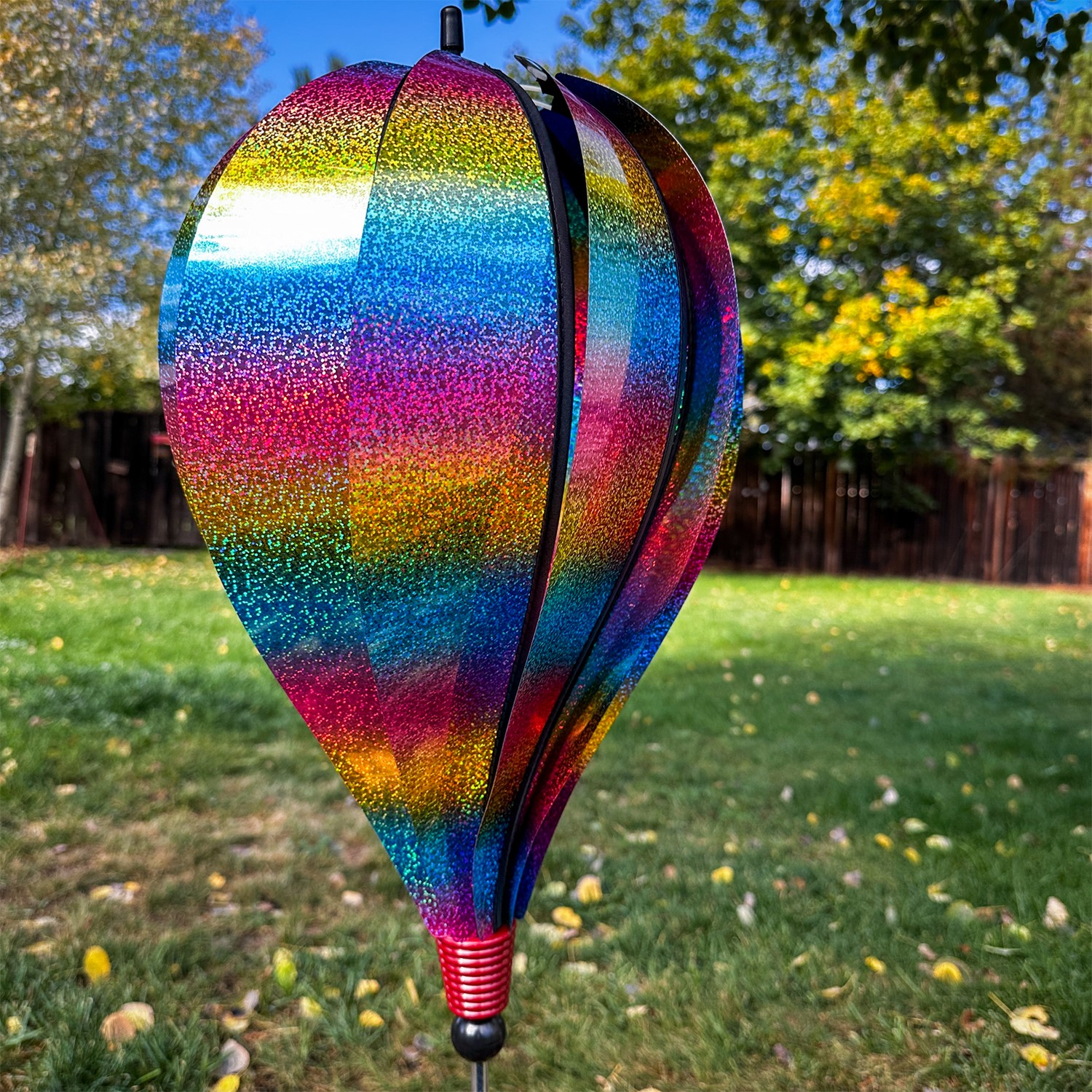 Rainbow Whirl 10 Panel Hot Air Balloon Ground Spinner | In the