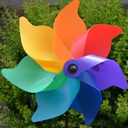 In the Breeze 18" Rainbow Poly Petal Spinner 2870 View 3
