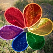 In the Breeze 19" Rainbow Glitter Flower Spinner 2873 View 3
