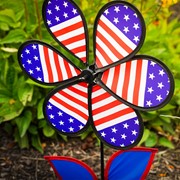 In the Breeze 12" Patriotic Flower with Leaves 2788 View 3