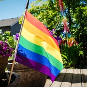 In the Breeze Printed Rainbow 12x18 Hand-Held Flag (12 PC) 3689 View 3
