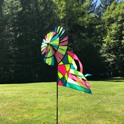 In the Breeze Neon Colorblock Spinner Wheels with Garden Flag & Tails 2730 View 3