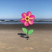 In the Breeze 19" Pink Sunflower with Leaves 2694 View 3