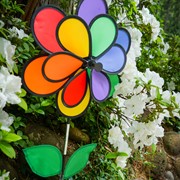 In the Breeze 14" Rainbow Double Flower with Leaves 2654 View 3