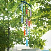 In the Breeze Rainbow Textured Tiered Glass Mobile Wind Chime 7026 View 3