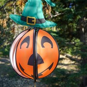 In the Breeze Pumpkin with Hat Hanging Ball Spinner 2497 View 3