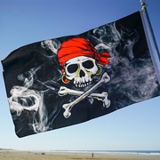 In the Breeze Smokin' Pirate Printed 3x5 Double Sided Grommet Flag 3713 View 3