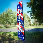 In the Breeze 8' Heavy Duty Open Stars & Stripes Double Sided Feather Banner 4547 View 3