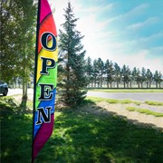 In the Breeze 8' Heavy Duty Open Double-Sided Feather Banner 4546 View 3