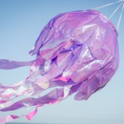 In the Breeze 40" Purple Iridescent Jellyfish 3D Windsock 5258 View 3
