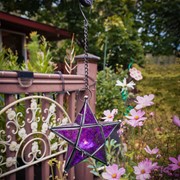 In the Breeze Purple 5-Point Star Hanging Tealight Lantern 9219 View 3