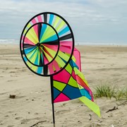 In the Breeze Neon Colorblock Spinner Wheels with Garden Flag & Tails 2730 View 4