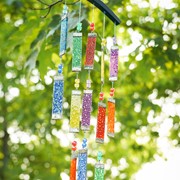 In the Breeze Rainbow Textured Tiered Glass Mobile Wind Chime 7026 View 4