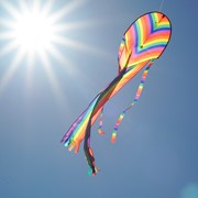In the Breeze 22" Rainbow Stripe Dancing Dragon Kite 3350 View 4