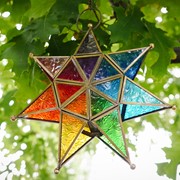 In the Breeze Rainbow Seven Point Star Tealight Lantern GT-9214 View 4