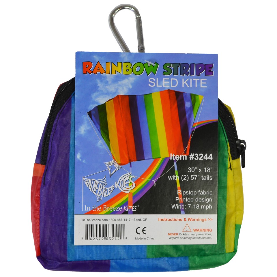 HQ Kites Pocket Sled, Single Line Kite, Color: Rainbow, Active Outdoor Fun  For Ages 5 and Up