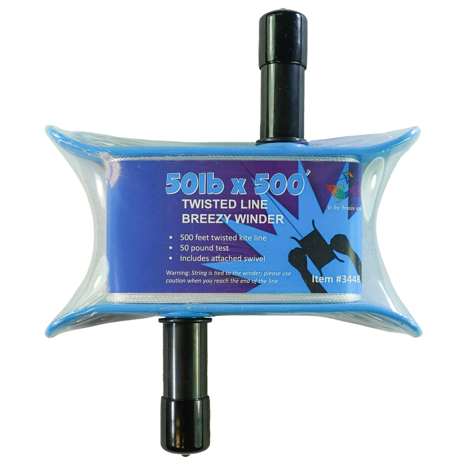 2-Pack Kite Spools - 500ft 30lb Polyester Line With Snap Swivel, Assorted Colors