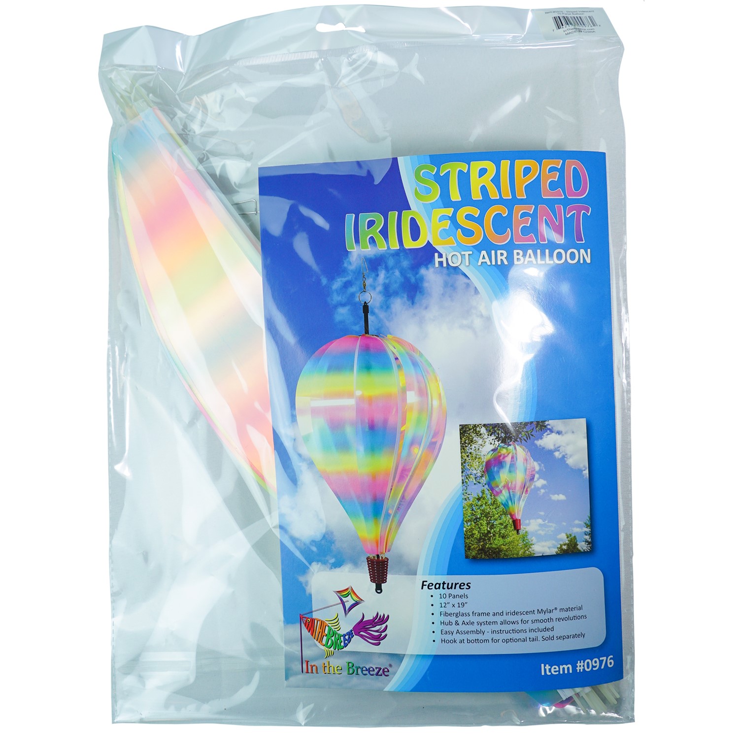 Striped Iridescent 10 Panel Hot Air Balloon | In the Breeze