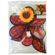 In the Breeze 16" Red Plaid Flower with Leaves 2651 View 5