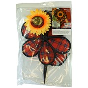 In the Breeze 12" Red Plaid Flower with Leaves 2646 View 4