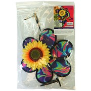 In the Breeze 12" Blue Psychedelic Sunflower with Leaves 2645 View 4