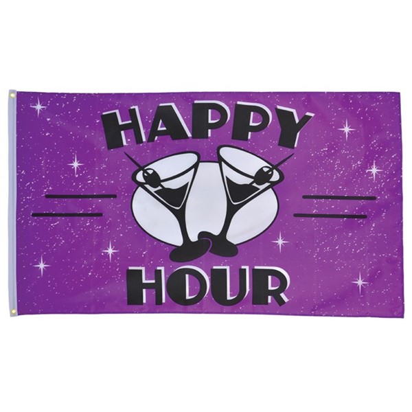 In the Breeze Happy Hour 3x5 Grommet Flag 3644