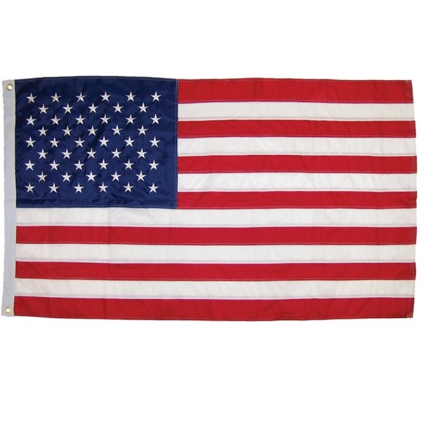 In the Breeze US Flag Embroidered 3x5 Grommet Flag 3664
