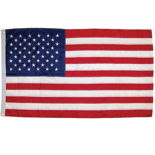 In the Breeze US Flag Embroidered 3x5 Grommet Flag 3664